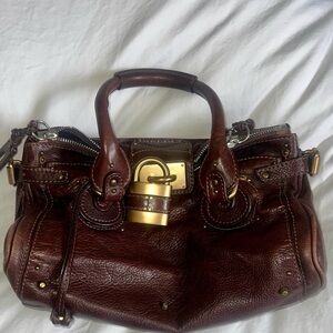 Chloé Paddington 2005 Dark Brown Leather Satchel with Gold Lock